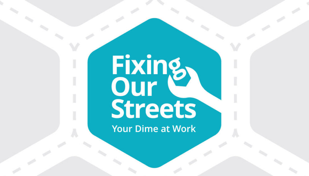 Fixing Our Streets Blue Grey Graphic Grid